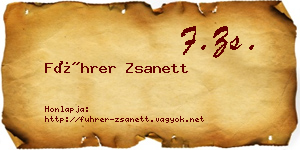 Führer Zsanett névjegykártya