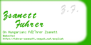 zsanett fuhrer business card